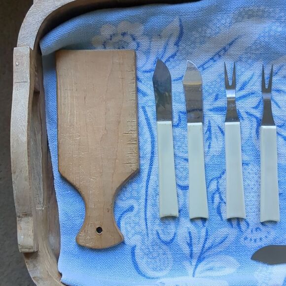 Party Forks Appetizer/Knives/ Mini Cutting Boards Stainless Steel Vintage - Picture 4 of 5